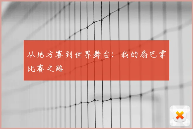 从地方赛到世界舞台：我的扇巴掌比赛之路